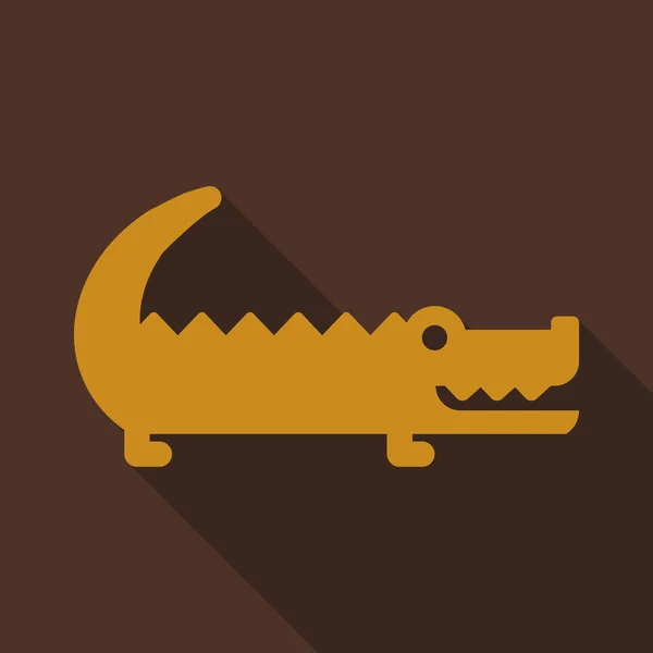 Carino coccodrillo cartone animato in stile moderno geometrico vettore piatto. Illustrazione semplice e adorabile alligatore sorridente . — Vettoriale Stock