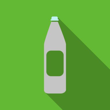 Plastik şişe suyu. Su damla işareti. Vektör çizim