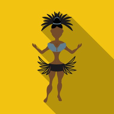 Brezilya samba dansçılar. Festival kostüm giyen vektör karnaval Kızlar dans.