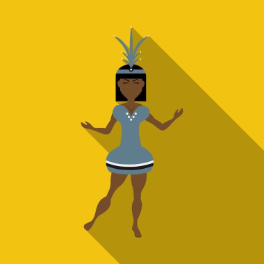 Brezilya samba dansçılar. Festival kostüm giyen vektör karnaval Kızlar dans.