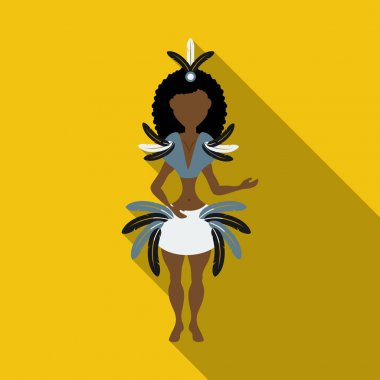 Brezilya samba dansçılar. Festival kostüm giyen vektör karnaval Kızlar dans.