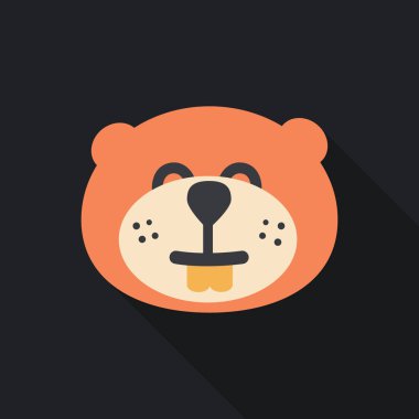 çizgi film beyaz ayı. Gülümse ve onun dilini göster