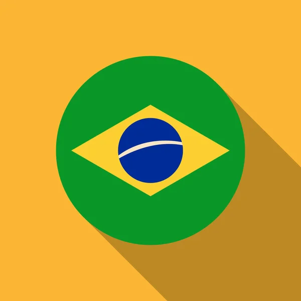 Eenvoudige vlag van Brazilië. Braziliaanse vlag. Aandeel, juiste grootte, kleuren — Stockvector