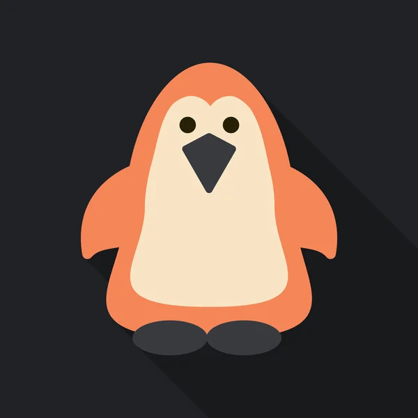 Niedliche Pinguin-Ikone im flachen Stil. Kalte Wintersymbole. Antarktischer Vogel, Animal Illustration. — Stockvektor