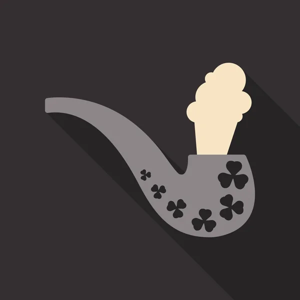 Het pictogram van de pijp van roken. Cartoon afbeelding van rookpijp met klaver vector pictogram voor web — Stockvector