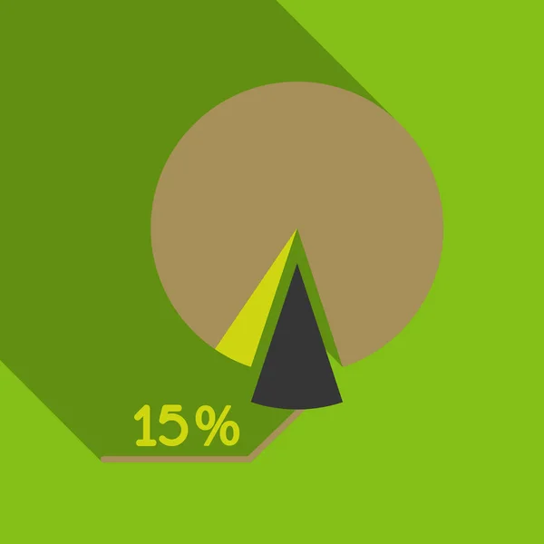 Koło wykresu infografikę z 15 procent szablon z 3 opcjami prezentacje, reklama, układy, sprawozdania roczne. Ilustracja wektorowa. — Wektor stockowy