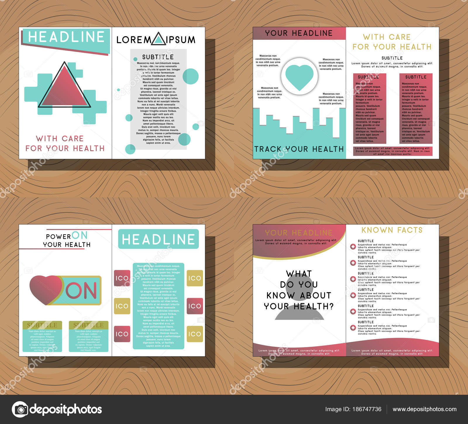 Pictures Pharmacy Layout Set Of Medical Brochure Cover Template