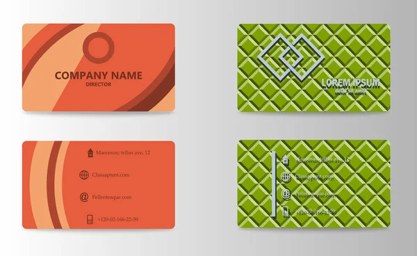 Визитная карточка, набор визитных карточек с абстрактным рисунком. шаблон фирменного стиля с простым логотипом — стоковый вектор