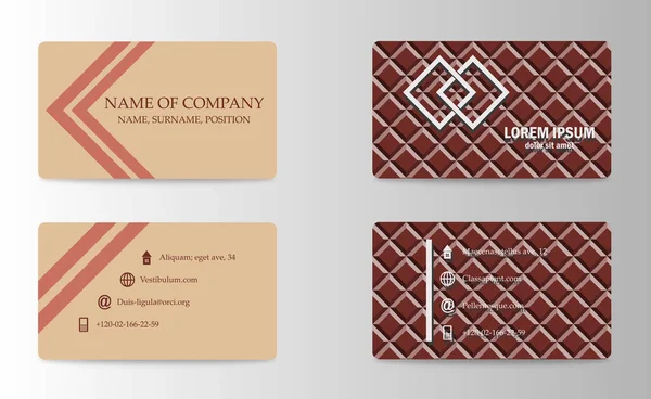 Business Vector Card Design creativo, stile islamico, campioni frontali e posteriori, modelli di lusso in colori classici, layout vuoto per la tua idea — Vettoriale Stock