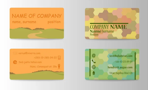 Visitenkarte, Visitenkartenset mit abstraktem Muster. Vektor Corporate Identity Vorlage mit einfachem Logo — Stockvektor
