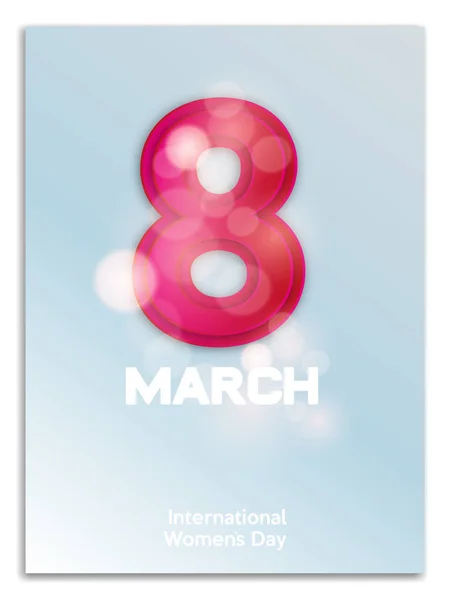 8 3 월입니다. 국제 여성의 날입니다. 배경 흐리게에 8 3 월 — 스톡 벡터