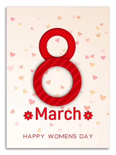 3 월 8 일입니다. 국제 여성의 날입니다. 종이 컷아웃 번호 8. 종이 접기 엽서입니다. 페미니즘 개념입니다. 8 3 월 장식 — 스톡 벡터