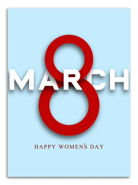8 Marzo plantilla de tarjeta de felicitación. Folleto de día internacional para mujer, póster, folleto o invitación. Ilustración vectorial . — Vector de stock