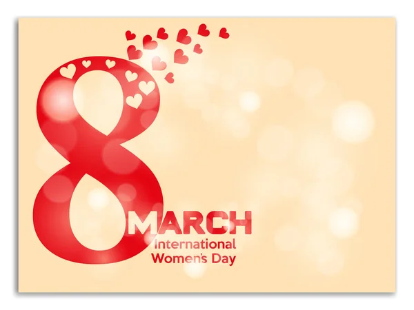8 Marzo Día de la Mujer signo icono. Símbolo festivo. 8 de marzo Icono sobre fondo borroso. Vector 8 marzo — Vector de stock