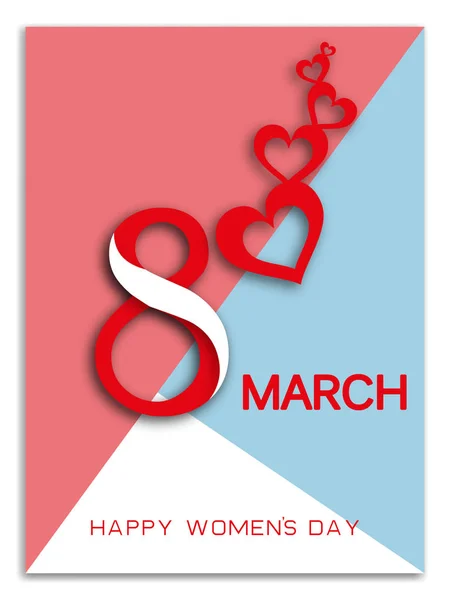 Elegante lujo internacional para mujer día 8 tarjeta de marzo. Plantilla de diseño de día de mujer feliz para publicidad, menú, volante, banner, póster de tarjeta. 8 de marzo . — Vector de stock