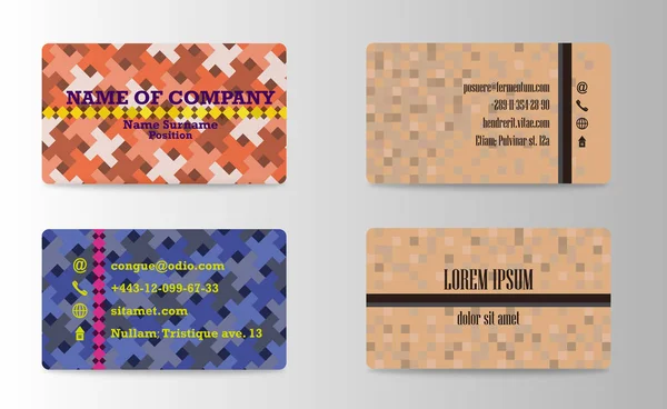 Визитная карточка, набор визитных карточек с абстрактным рисунком. шаблон фирменного стиля с простым логотипом — стоковый вектор