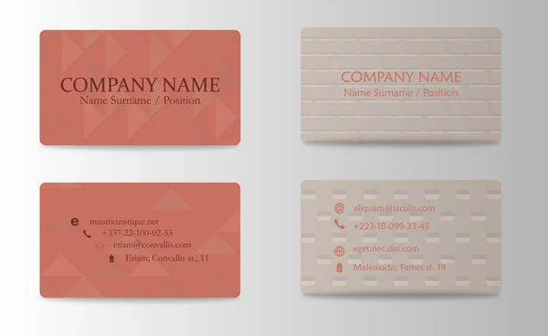 visiting card, business card set with abstract pattern. vector corporate identity template with simple logo