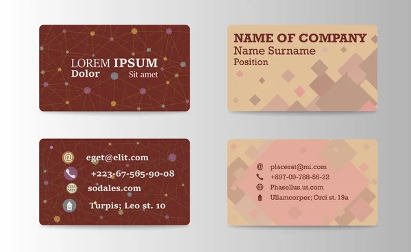 Business Vector Card Design créatif, style islamique, échantillons recto et verso, modèles de luxe aux couleurs classiques, mise en page vierge pour votre idée — Image vectorielle