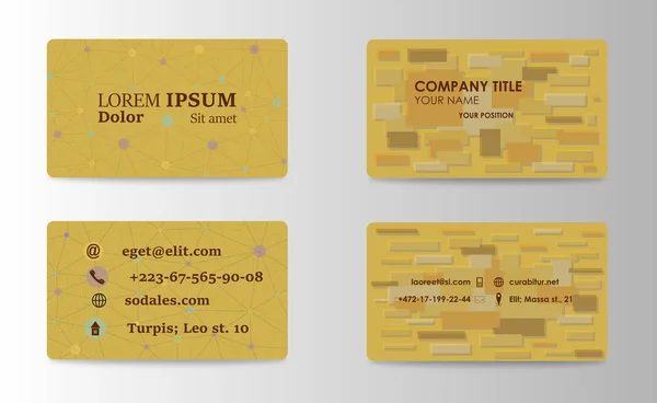 Visitenkarte, Visitenkartenset mit abstraktem Muster. Vektor Corporate Identity Vorlage mit einfachem Logo — Stockvektor
