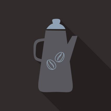 French press coffee maker vector flat material design clipart