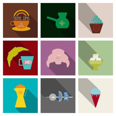 Kahve rengi çizilmiş koleksiyonunda vektör stiliyle gölge