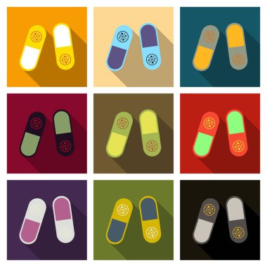 Evde beslenen hayvan ilaçlar, vitaminler. Anahat vektör çizim reklam afişleri, el ilanları, afişler ve diğer öğeler için arka plan üzerinde izole.