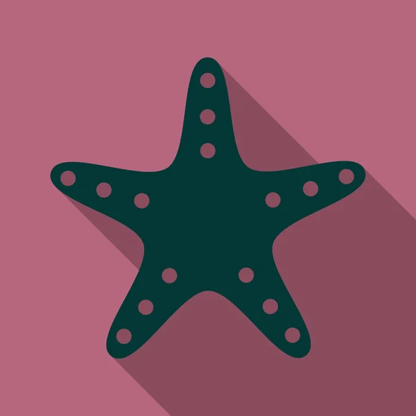 Starfish in flat style. Marine icon in cartoon style. Summer vector illustration. — Stock Vector