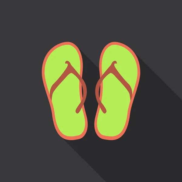 Niedliche und farbenfrohe Sommer-Flip-Flops für Strandurlaub — Stockvektor