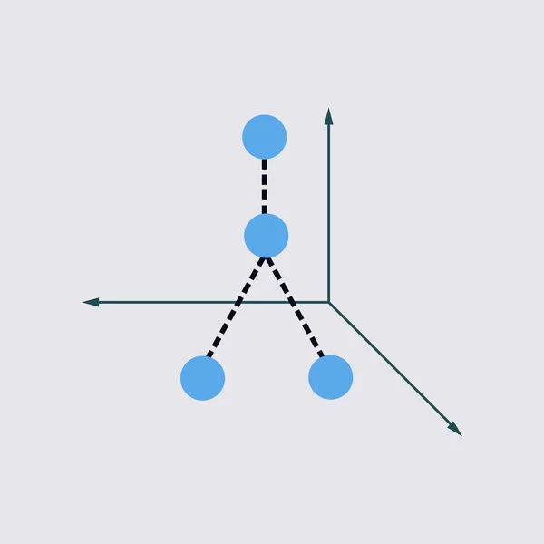 Minimalistická grafika s přerušované čáry na souřadný systém s mřížky vektorové ilustrace. — Stockový vektor