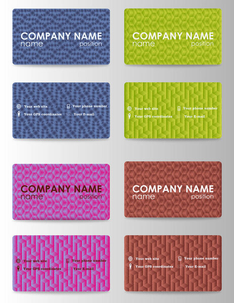 Набор из 8 шаблонов визитных карточек на металлическую тему
