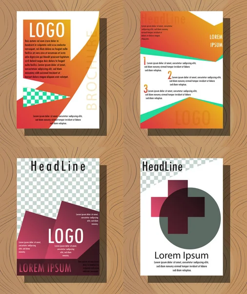 Sæt brochurer og abstrakt flyer design baggrund. Brochure skabelon . – Stock-vektor