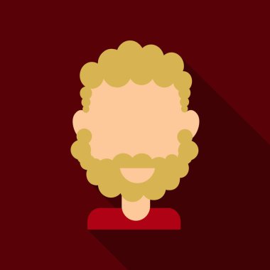 Sakallı erkekler yüz, hipster karakter. Moda siluet, avatar, amblem, simge, etiket. Vektör çizim.