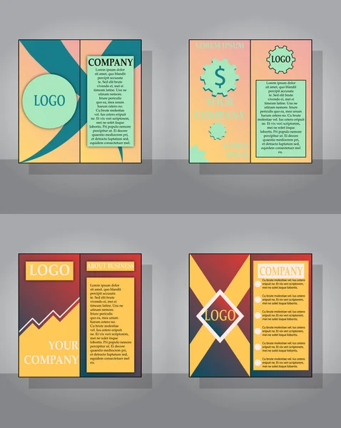 Conjunto de modelo de design de folheto - brochura - relatório anual - capa - brochura, primeira e segunda páginas — Vetor de Stock