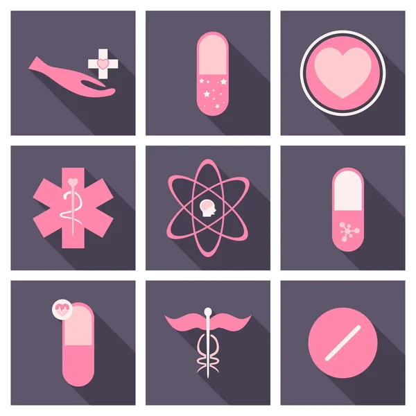 Medicina, farmacia, set di farmaci ospedalieri con etichette. Farmaco, concetto farmaceutico. Illustrazione vettoriale — Vettoriale Stock