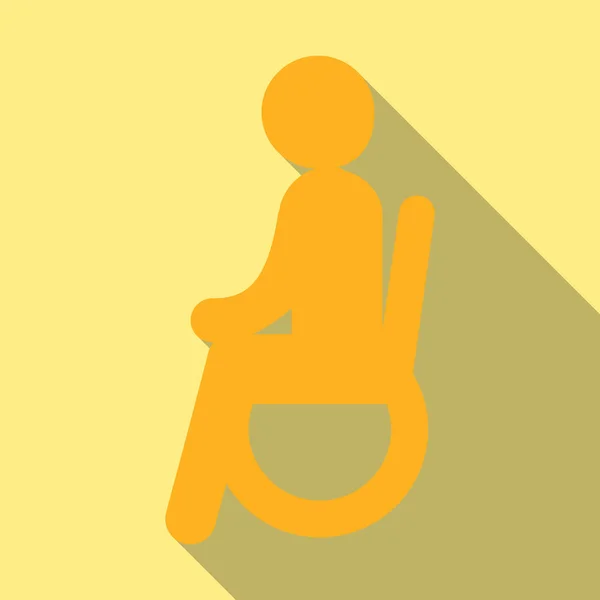 男の背景に分離が無効になります。車椅子の男。ベクトル イラスト。障害者男. — ストックベクタ