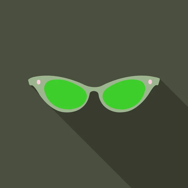 Frauen Sonnenbrille Symbol mit Schatten auf dem Hintergrund. Vektorillustration. flachen Design-Stil. Einfaches Symbol. — Stockvektor