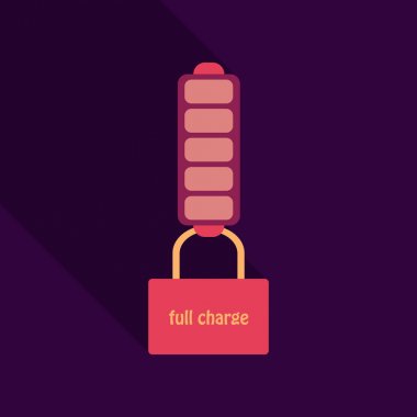 Şarjlı ve tam şarjlı bir akıllı telefon. Vektör bilgisi. Beyaz arkaplanda izole