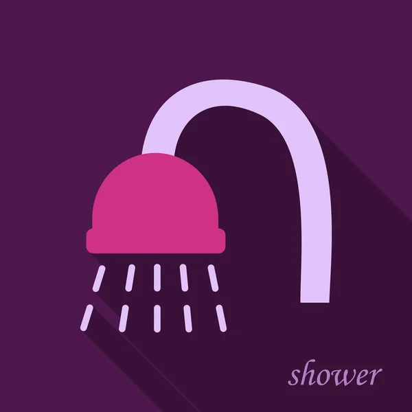 Capul de duș vectorial cu picături de apă care curg izolate pe un fundal . — Vector de stoc