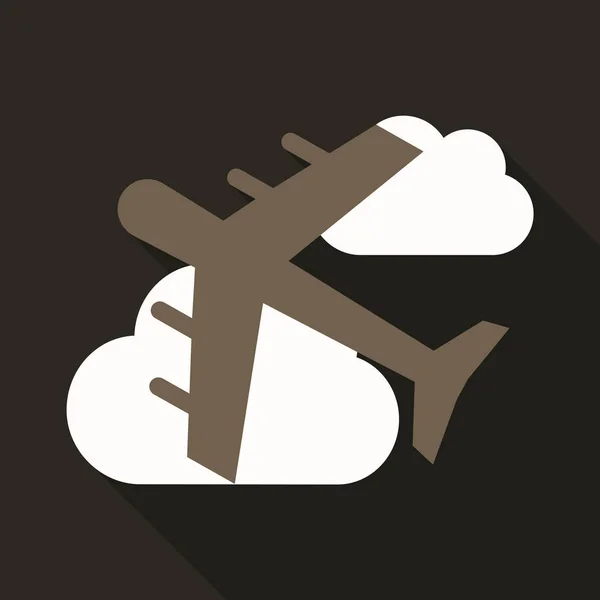 Icono del avión. Vector de viaje aislado en el fondo. Ilustración vectorial plana — Vector de stock
