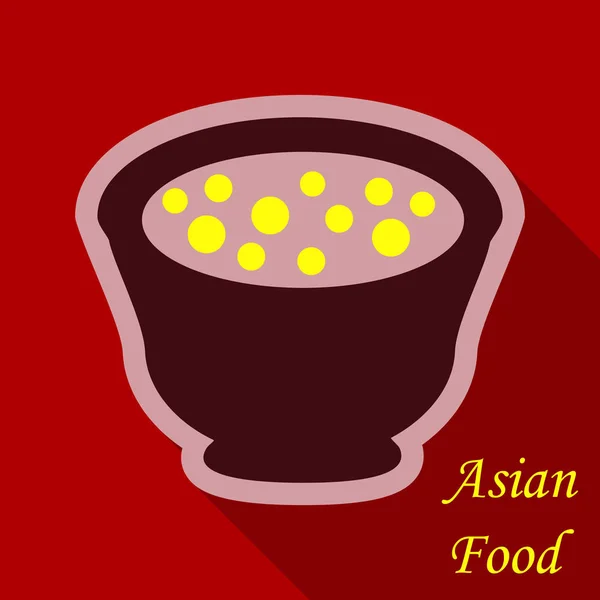Miso soupe japonais nourriture graphique objet vue du dessus — Image vectorielle