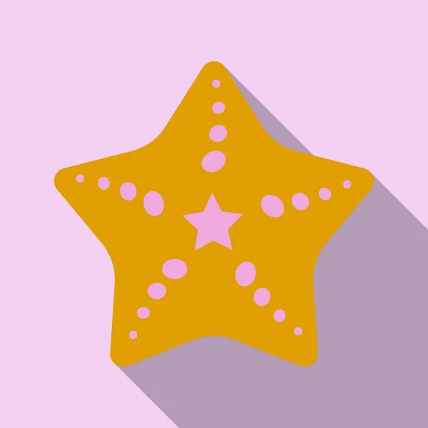 Étoile de mer à plat. Icône marine en style dessin animé. Illustration vectorielle d'été . — Image vectorielle
