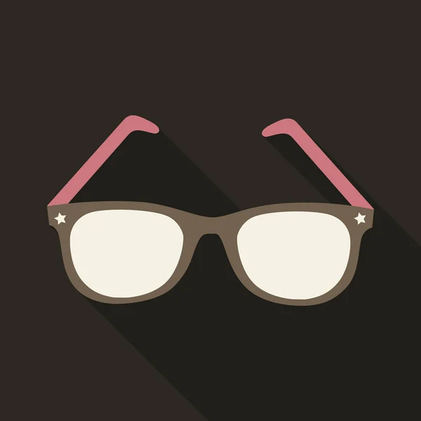 Solglasögon-ikonen med långa skugga. Platt designerstil. Solglasögon siluett. Enkel ikon. Modern platt ikon i snygga färger. Webbplats sida och mobila app designelement. — Stock vektor