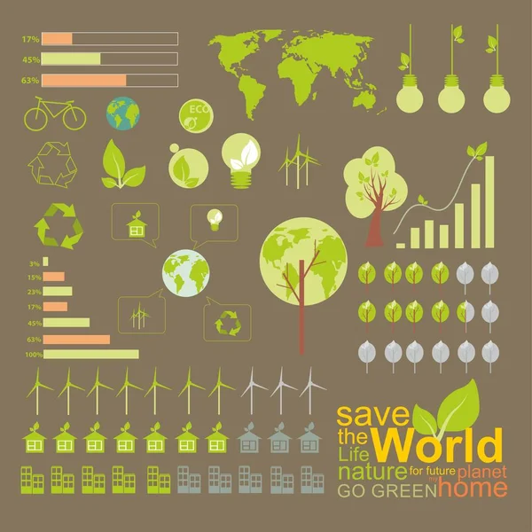 Ecologie Infographics Milieu Onderdeel — Stockvector