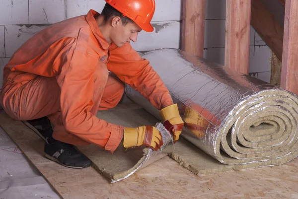 Roll of mineral wool — Stock Photo, Image