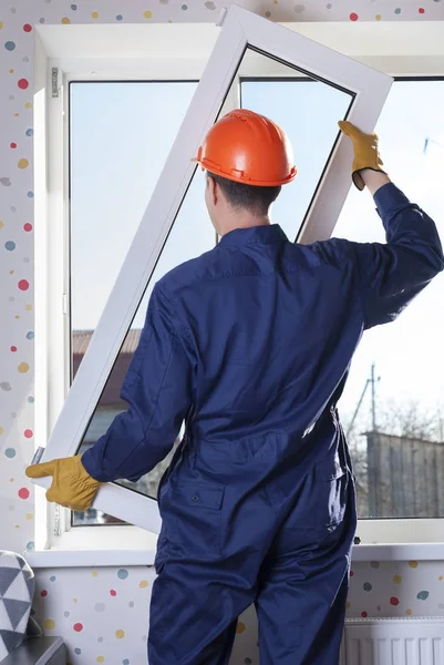 Reparación de ventanas de plástico — Foto de Stock