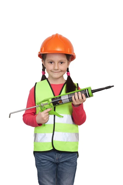 Küçük kız sanayi işçisi — Stok fotoğraf