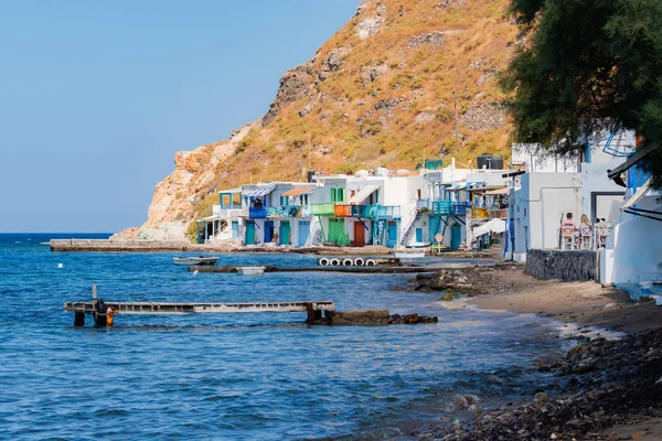 Вода Скалы Эгейского Побережья Острове Милош Греция — стоковое фото