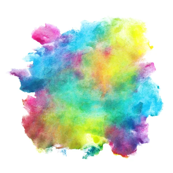 El Boyalı Suluboya Renkli Boya Fırçası Beyaz Arkaplanda İzole