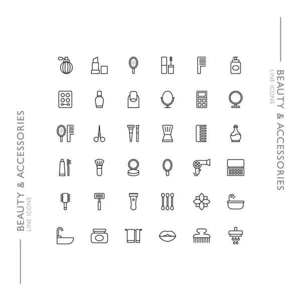 Güzellik ve Kendine Bakım Minimalist İnce Modern Satır Simgeleri