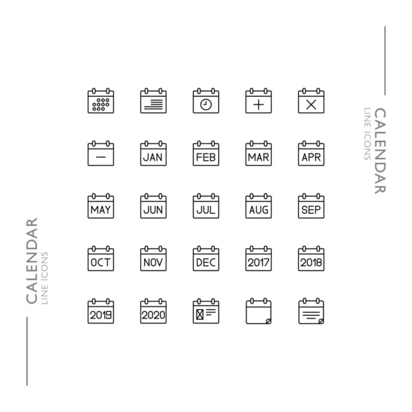 Takvim ve Zamanlama Minimalist Slim Modern Satır Simgeleri